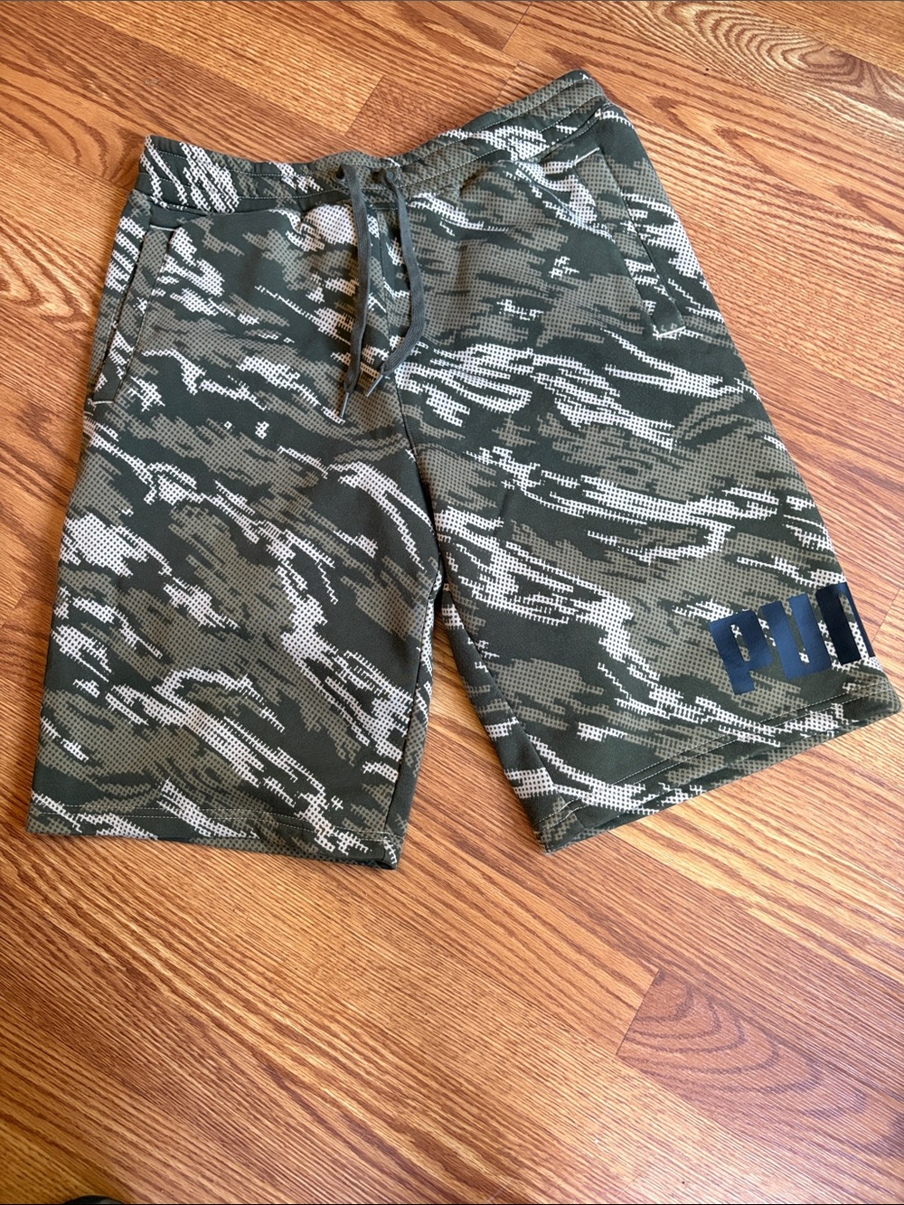 Puma Men’s Olive Camo Athletic Shorts